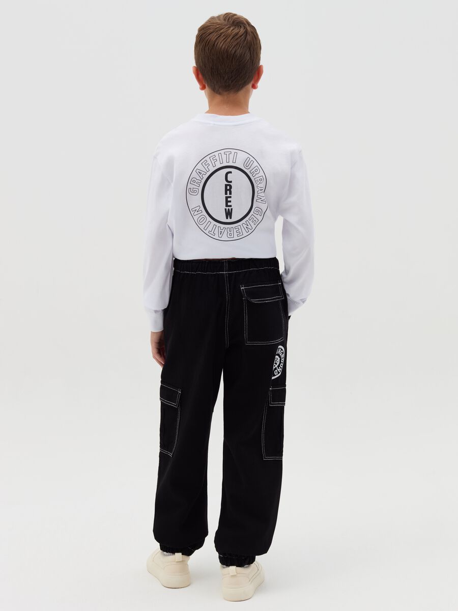 Cargo joggers with drawstring and print_1