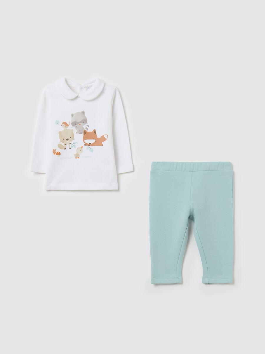 T-shirt and trousers set in organic cotton_0