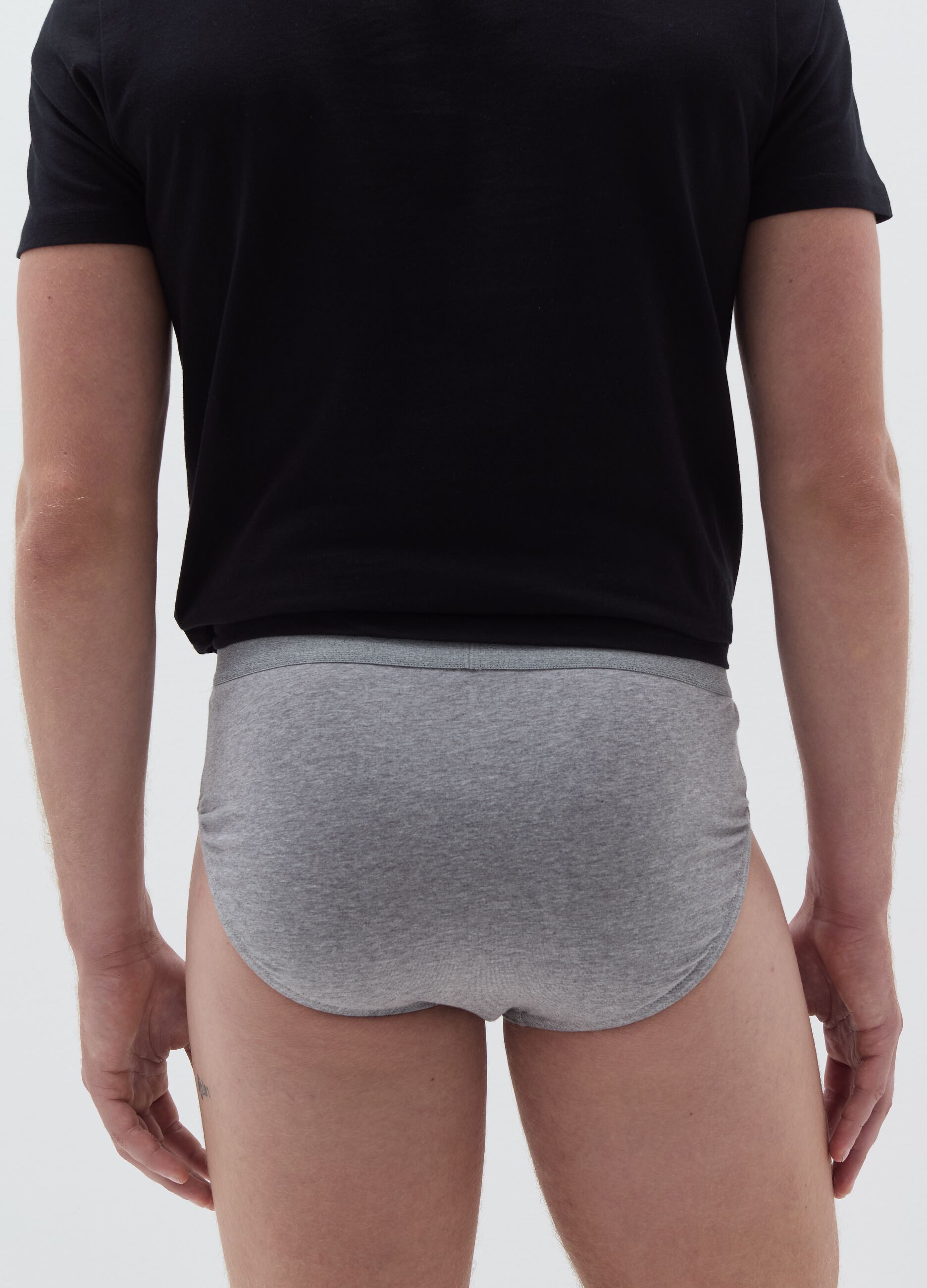 Three-pack briefs with external elastic