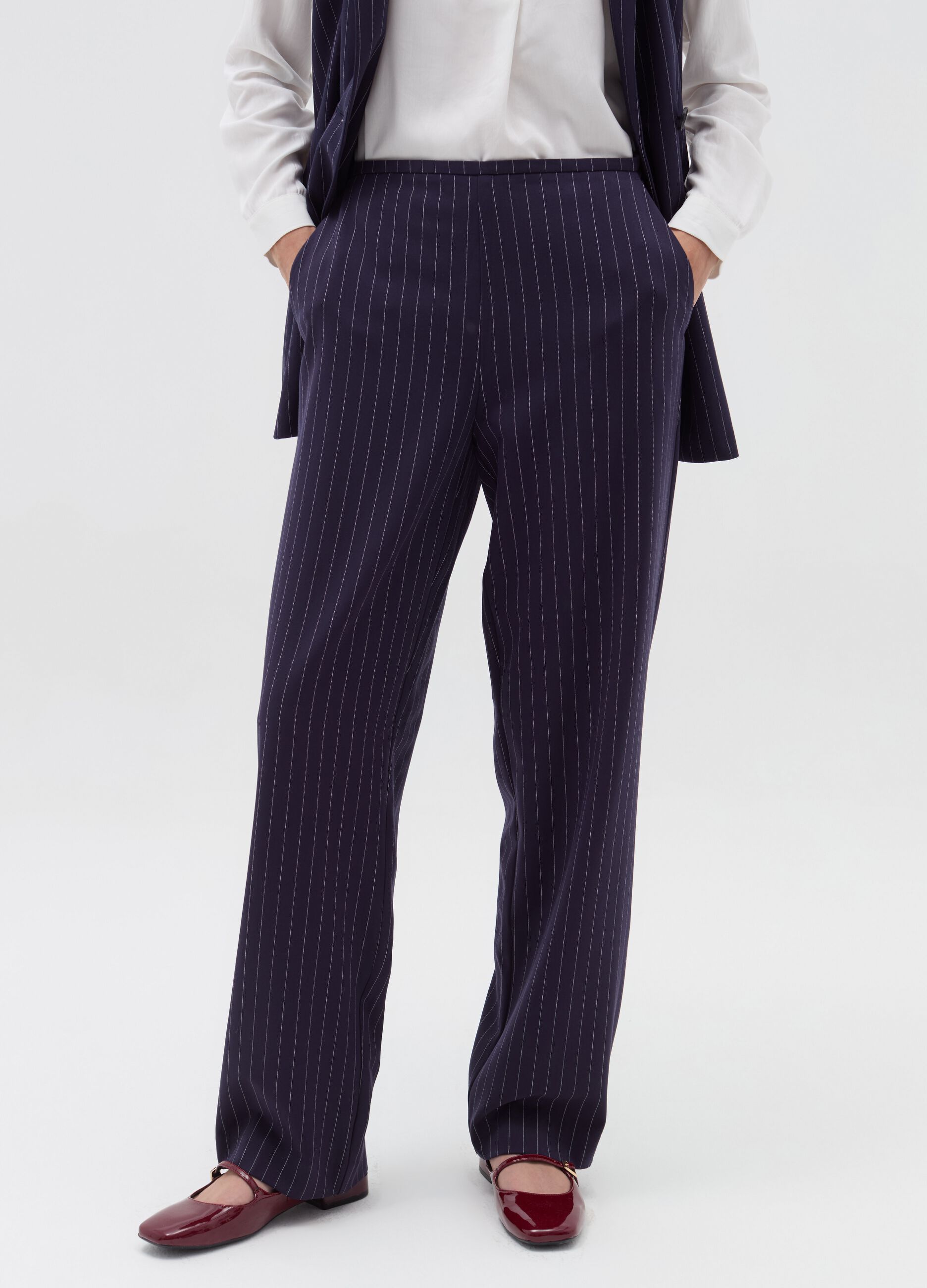 Straight-fit stretch trousers