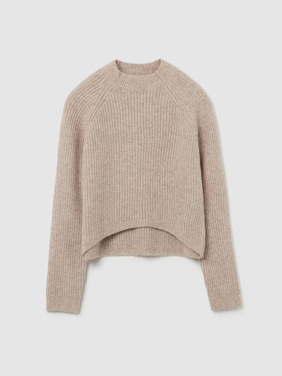 Flat rib pullover with raglan sleeves_4