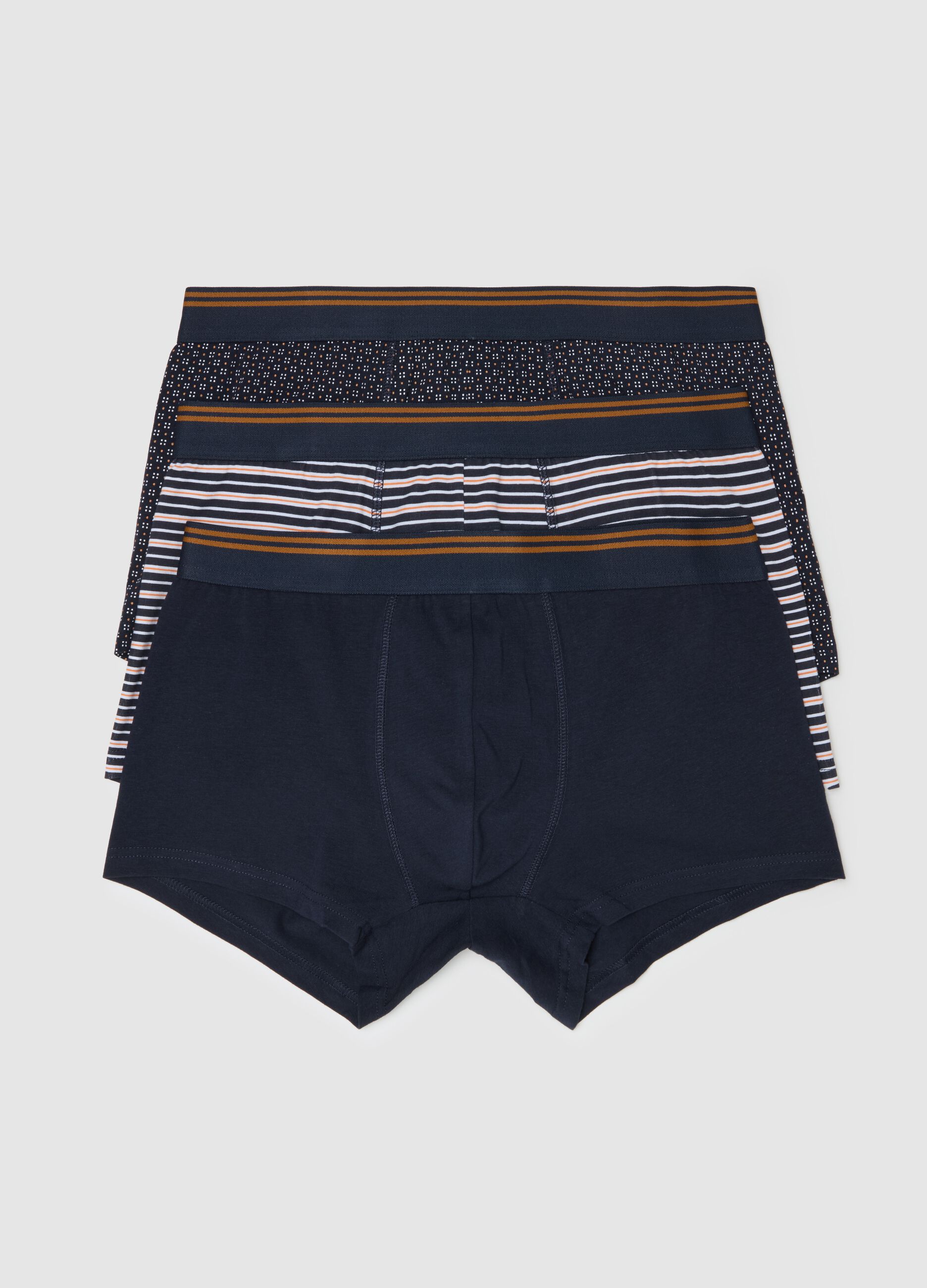 Three-pack boxer shorts with striped edging