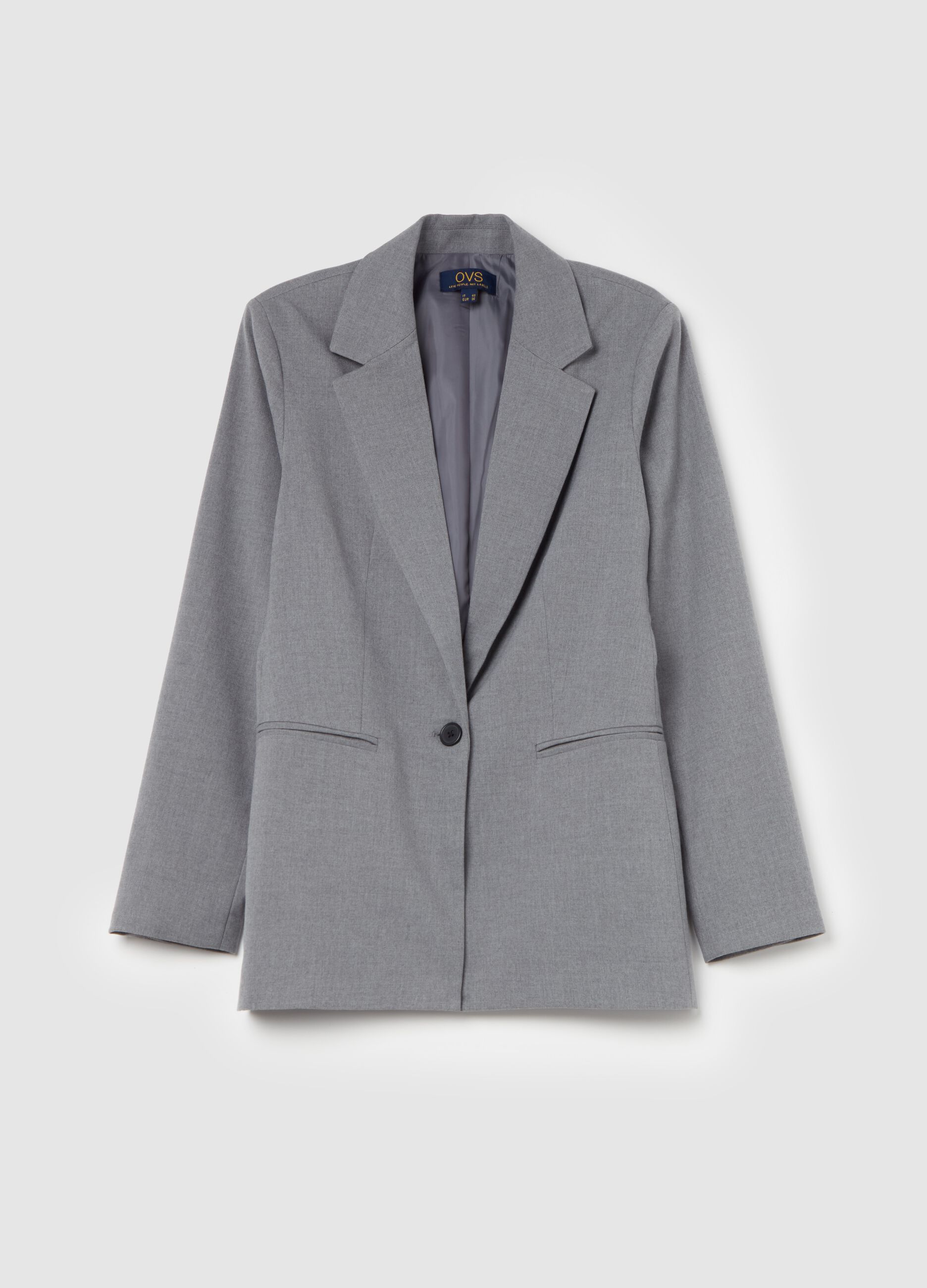 Single-breasted blazer with button