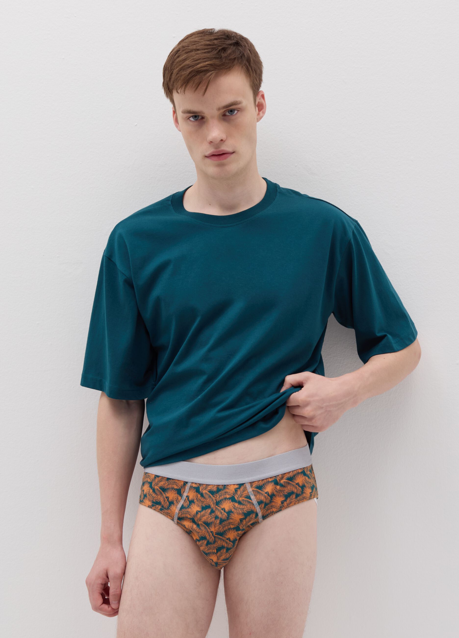 Five-pack briefs in organic cotton with print