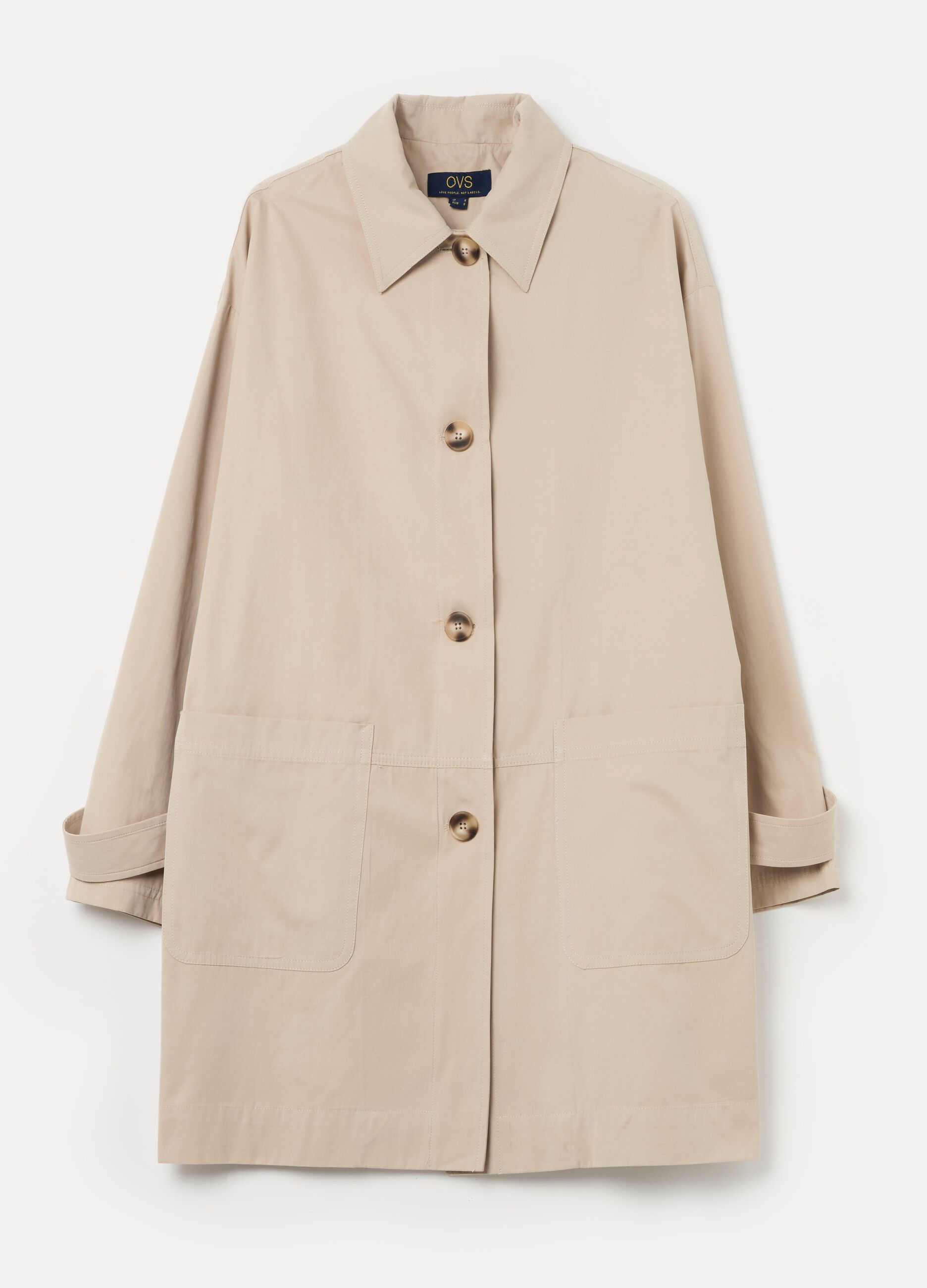 Long trench coat with pockets