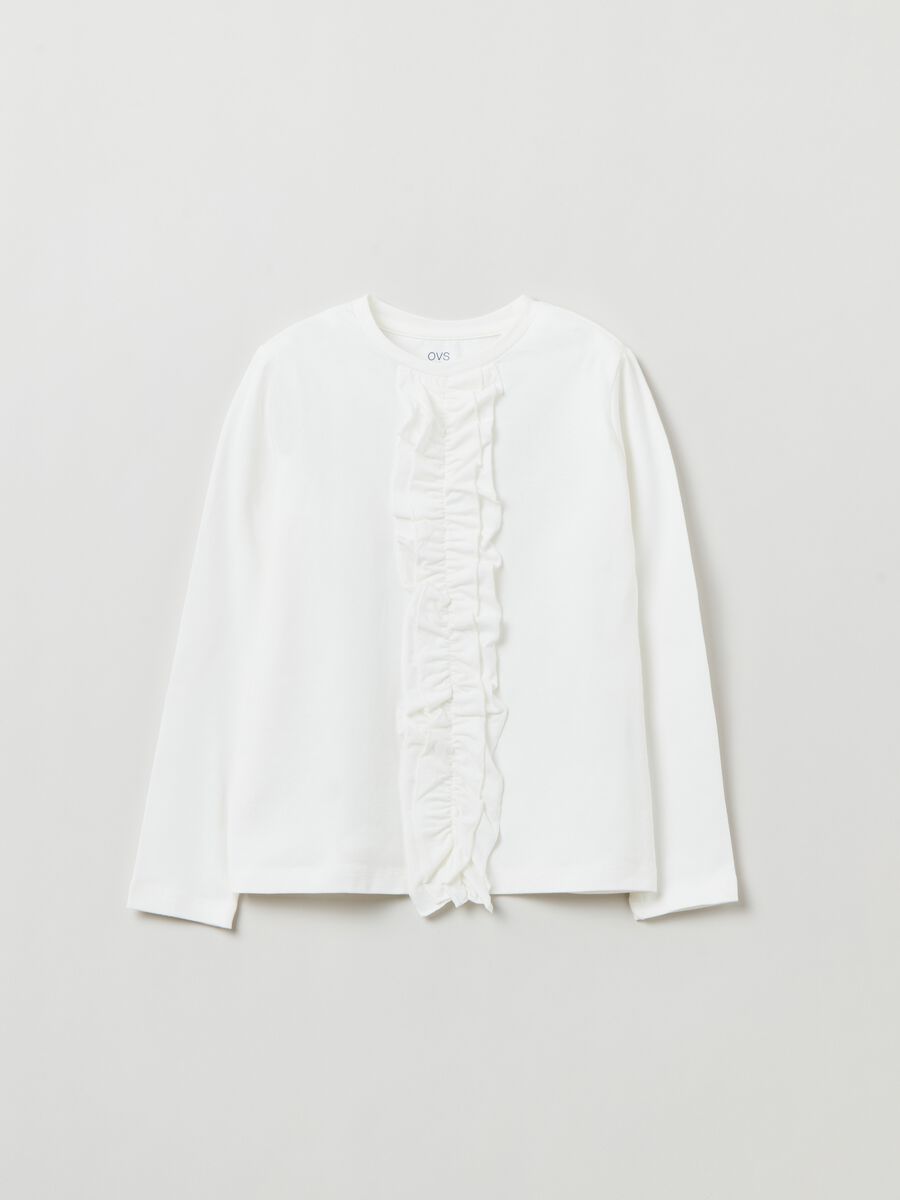 Long-sleeved T-shirt with frills_0