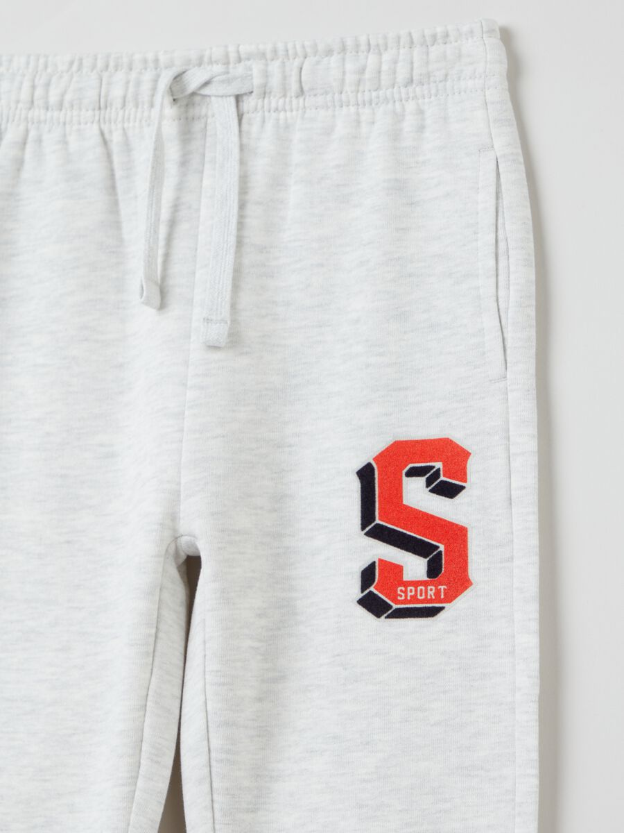 Fleece joggers with drawstring and print_2