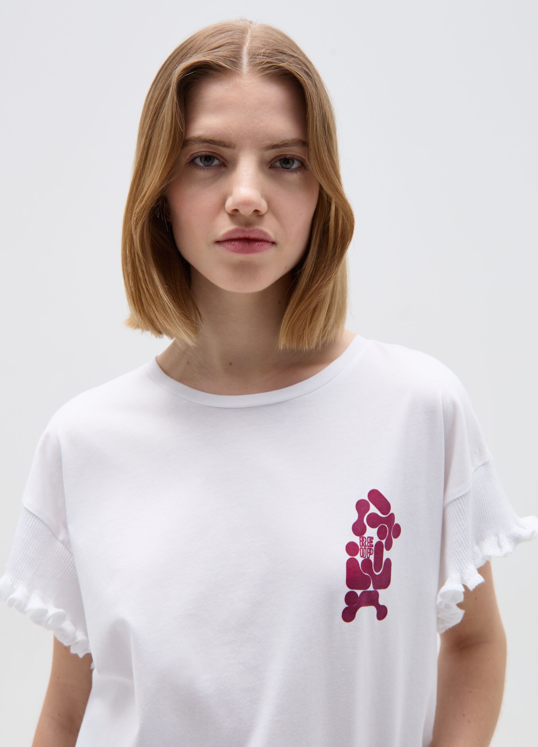 RE-UP T-shirt with frills