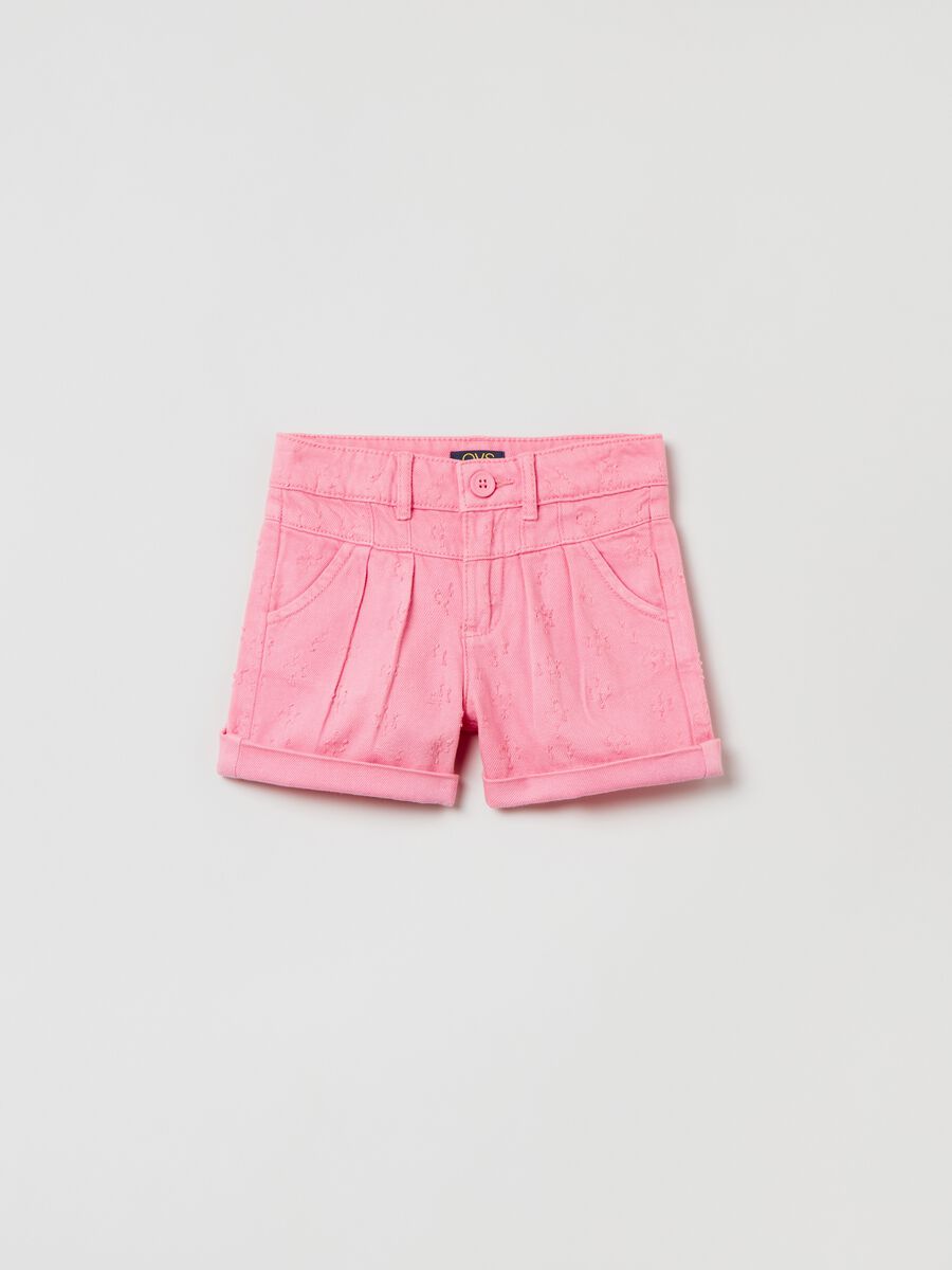 Shorts in cotone distressed_0