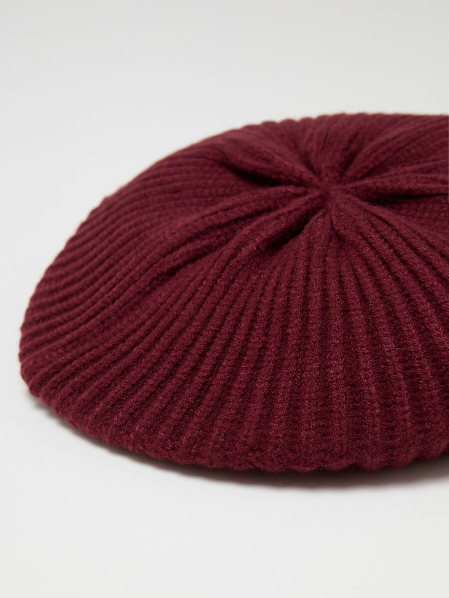 French beret with ribbed knit_2