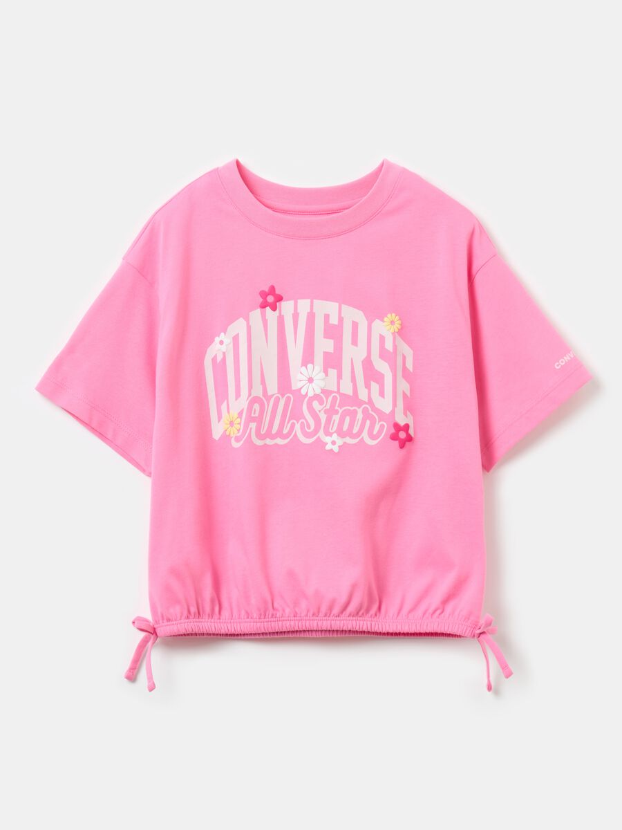 Oversized T-shirt with All Star print and bows_0