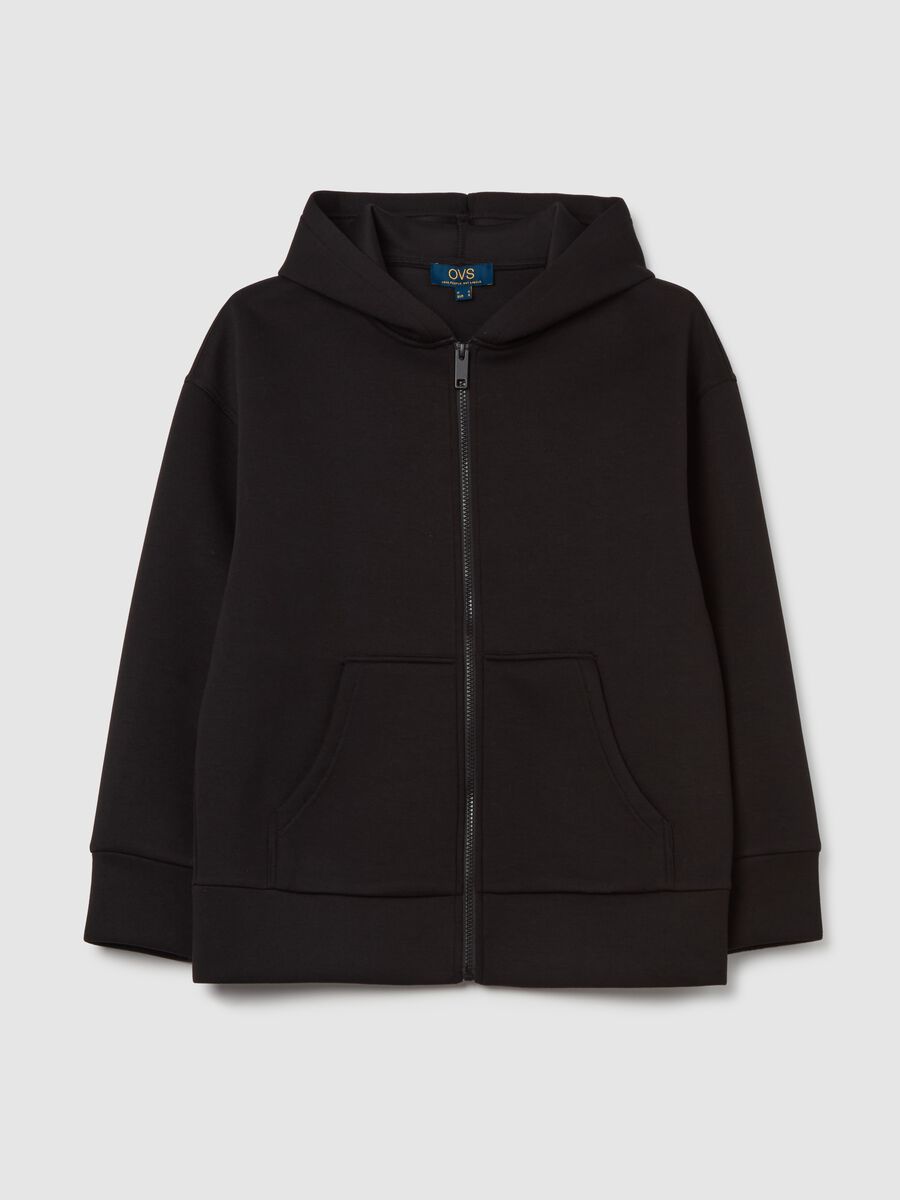 Essential sweatshirt with hood and zip_4