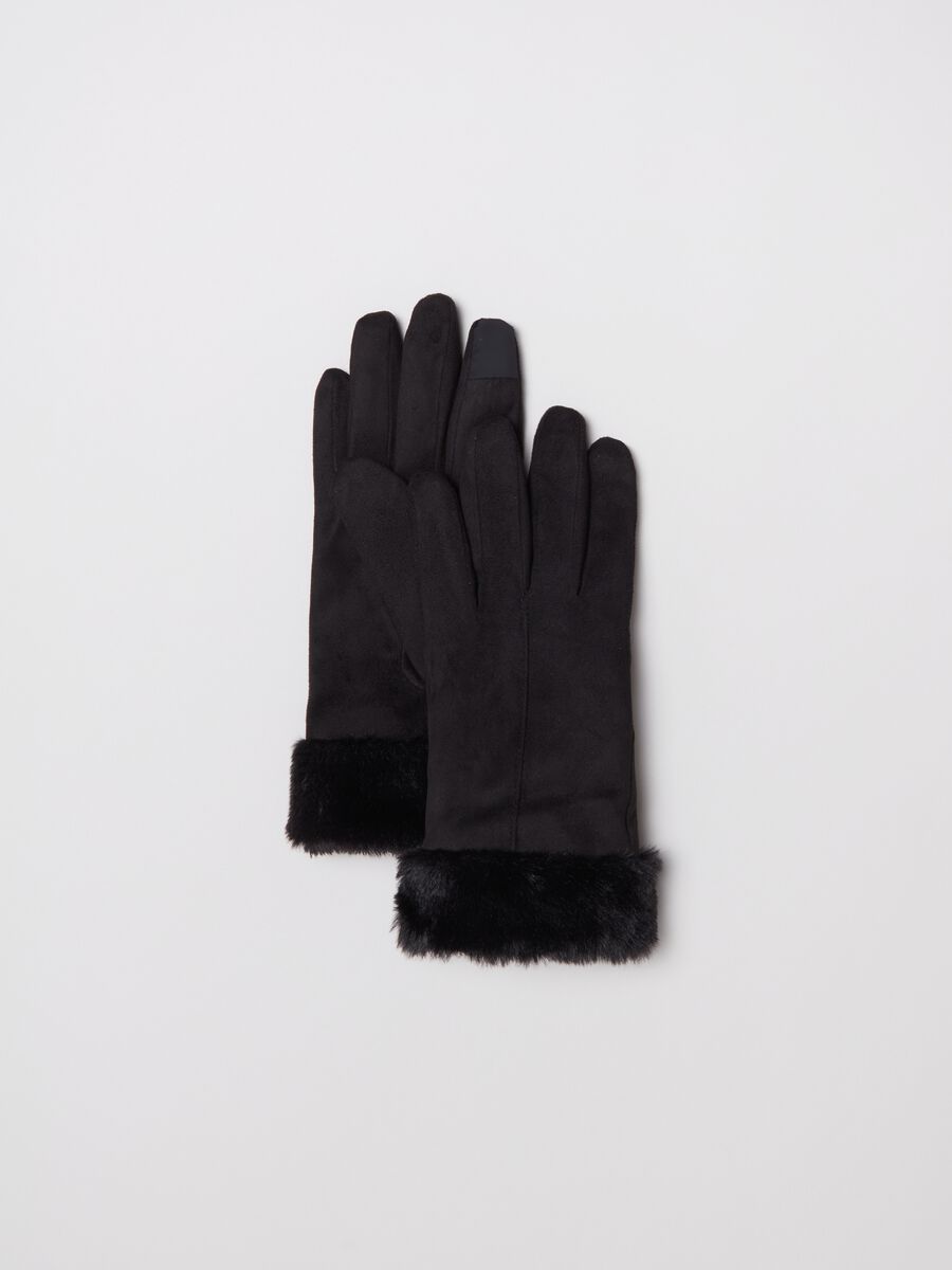 Suede gloves for touch screen_0