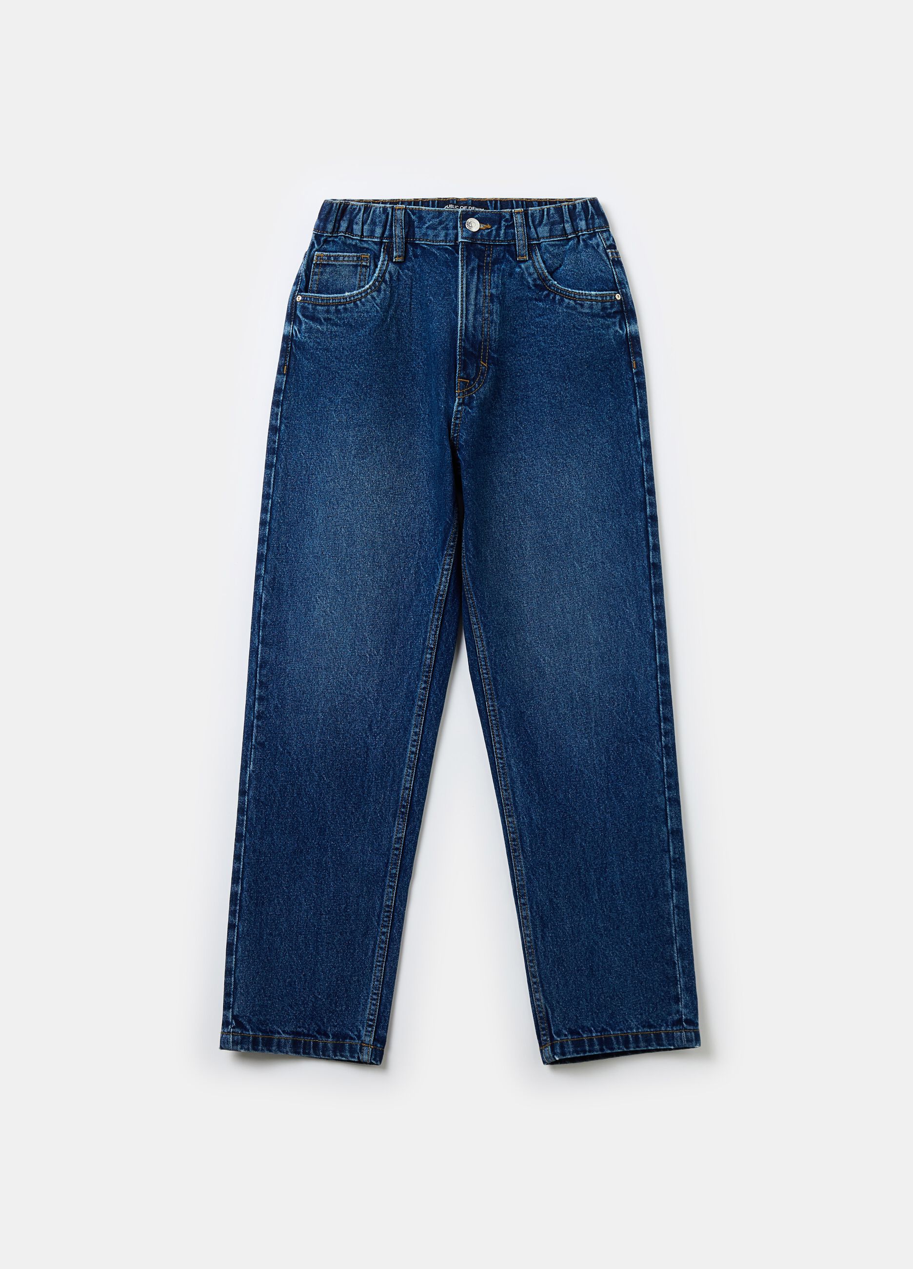 Mum-fit acid wash jeans