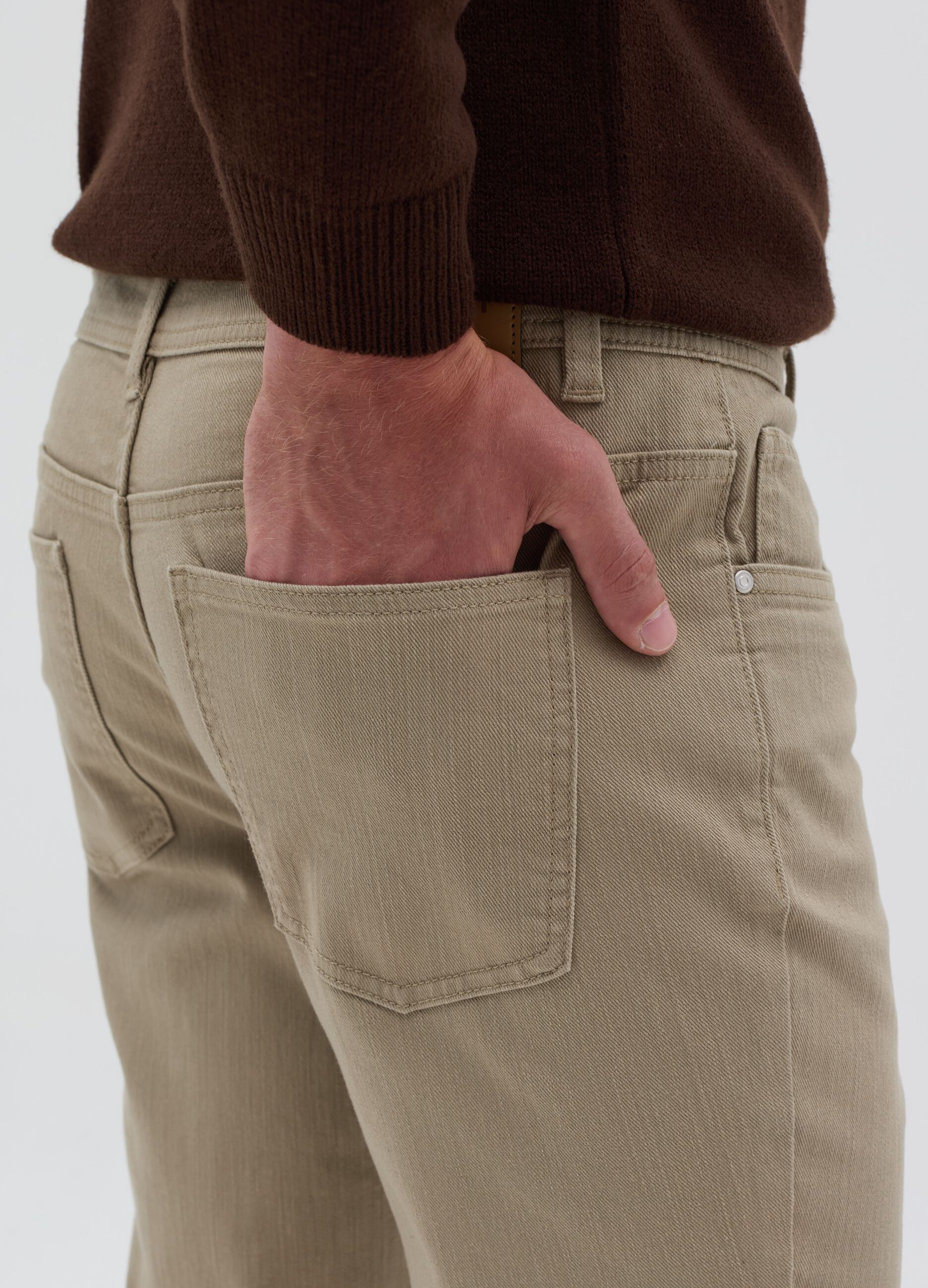 Stretch twill trousers with five pockets