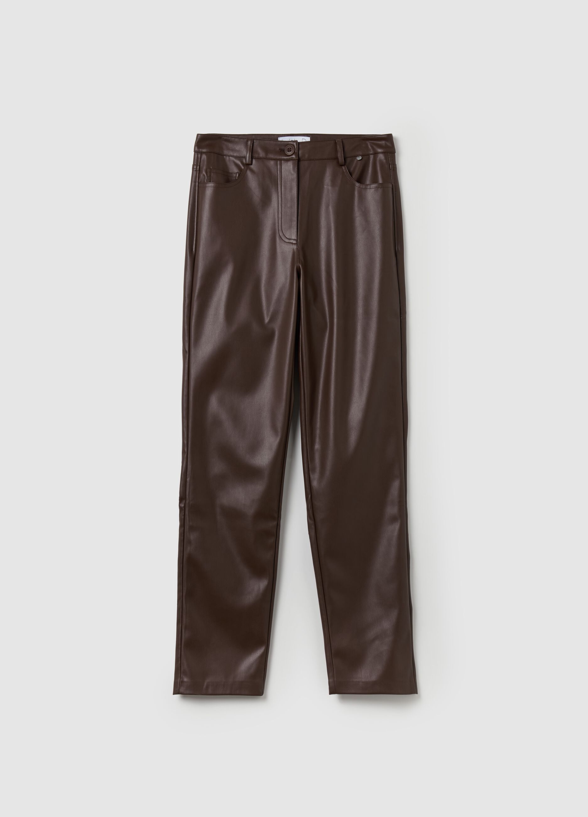 Pantalone cinque tasche effetto lucido