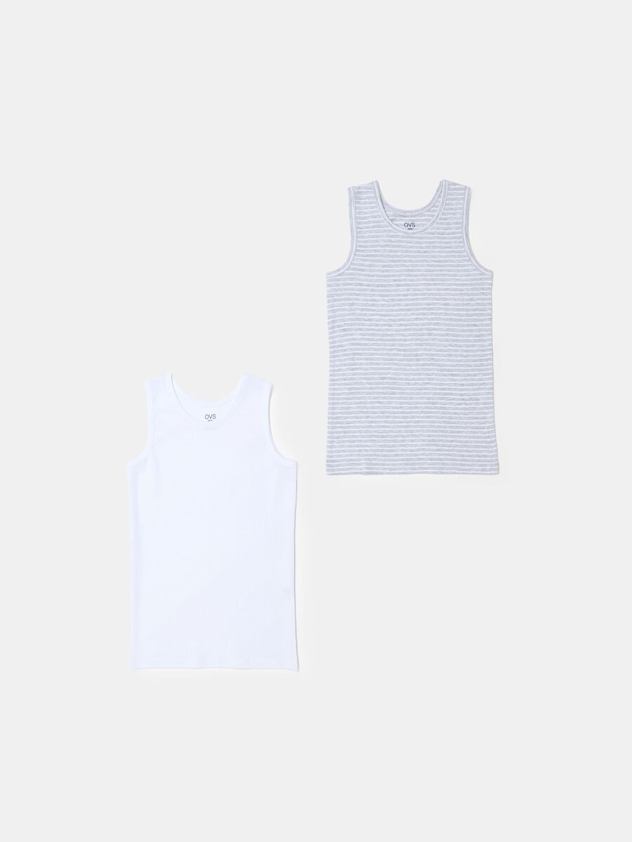 Two-pack racerback vests with striped pattern_0