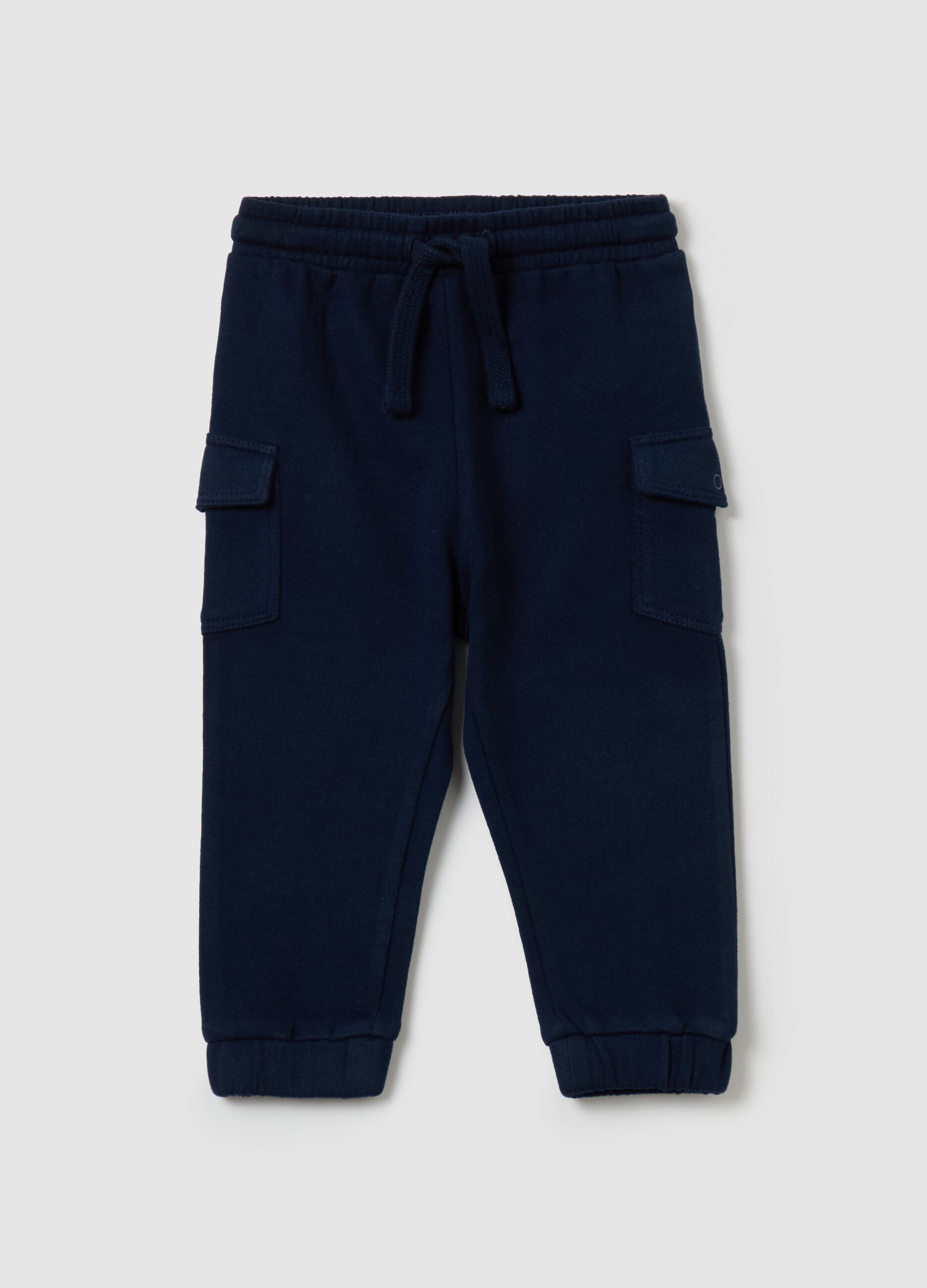 Fleece joggers with pockets and drawstring