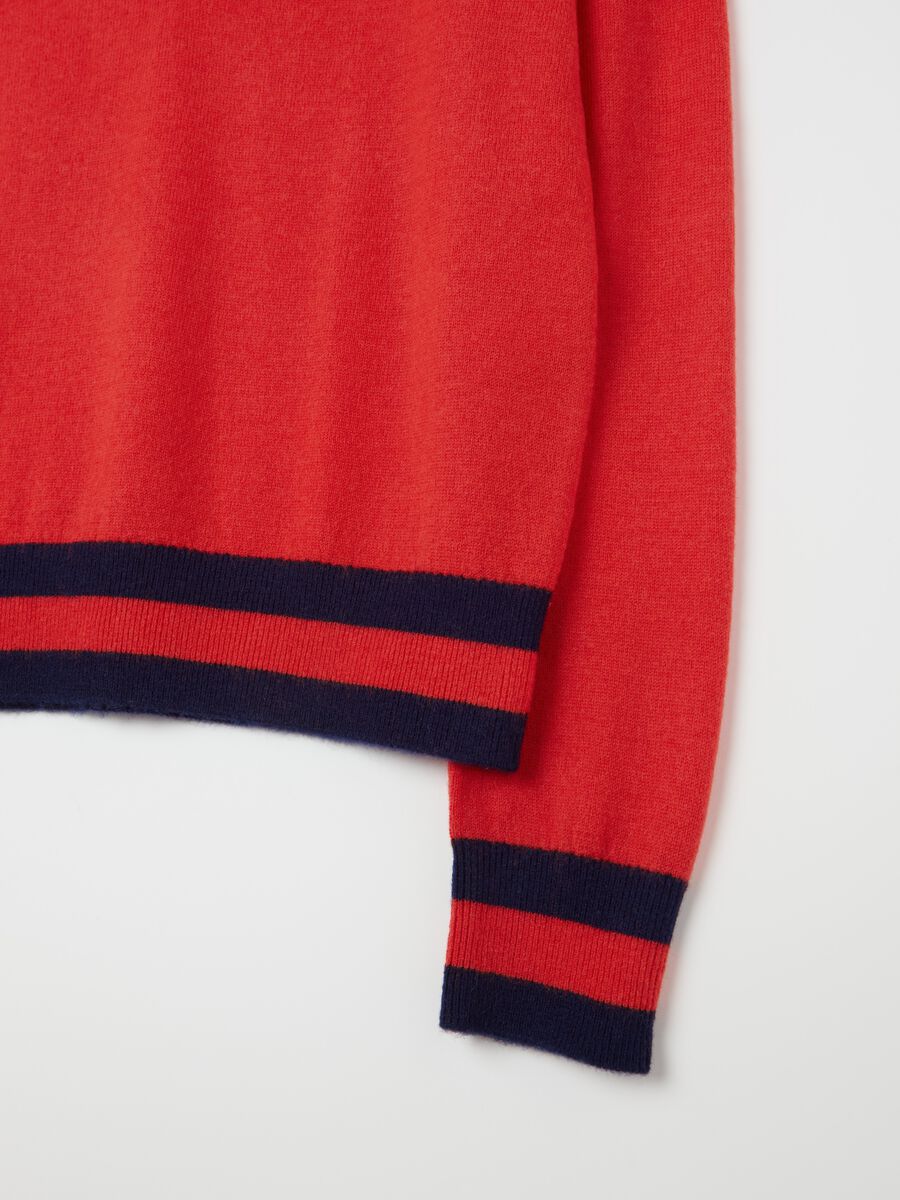 Wool pullover with striped trims_5