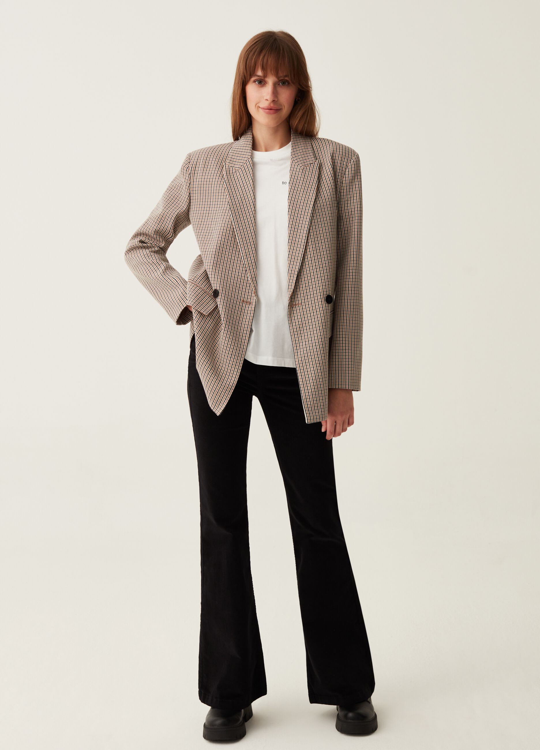 Flare-fit corduroy trousers