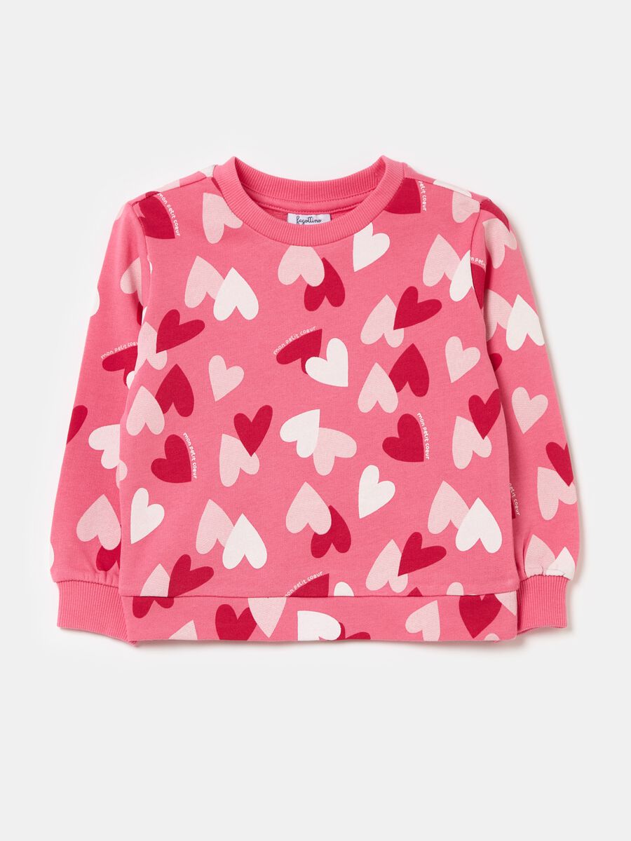 Sweatshirt with all-over hearts print_0