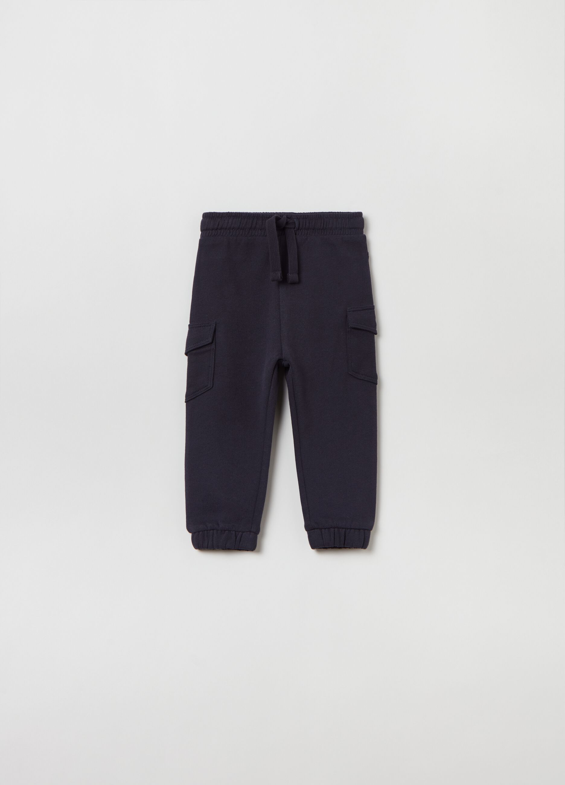 Fleece joggers with pockets and drawstring