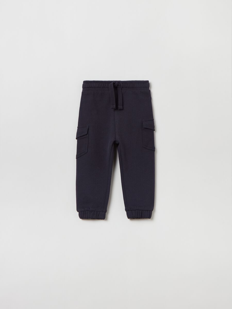 Fleece joggers with pockets and drawstring_0