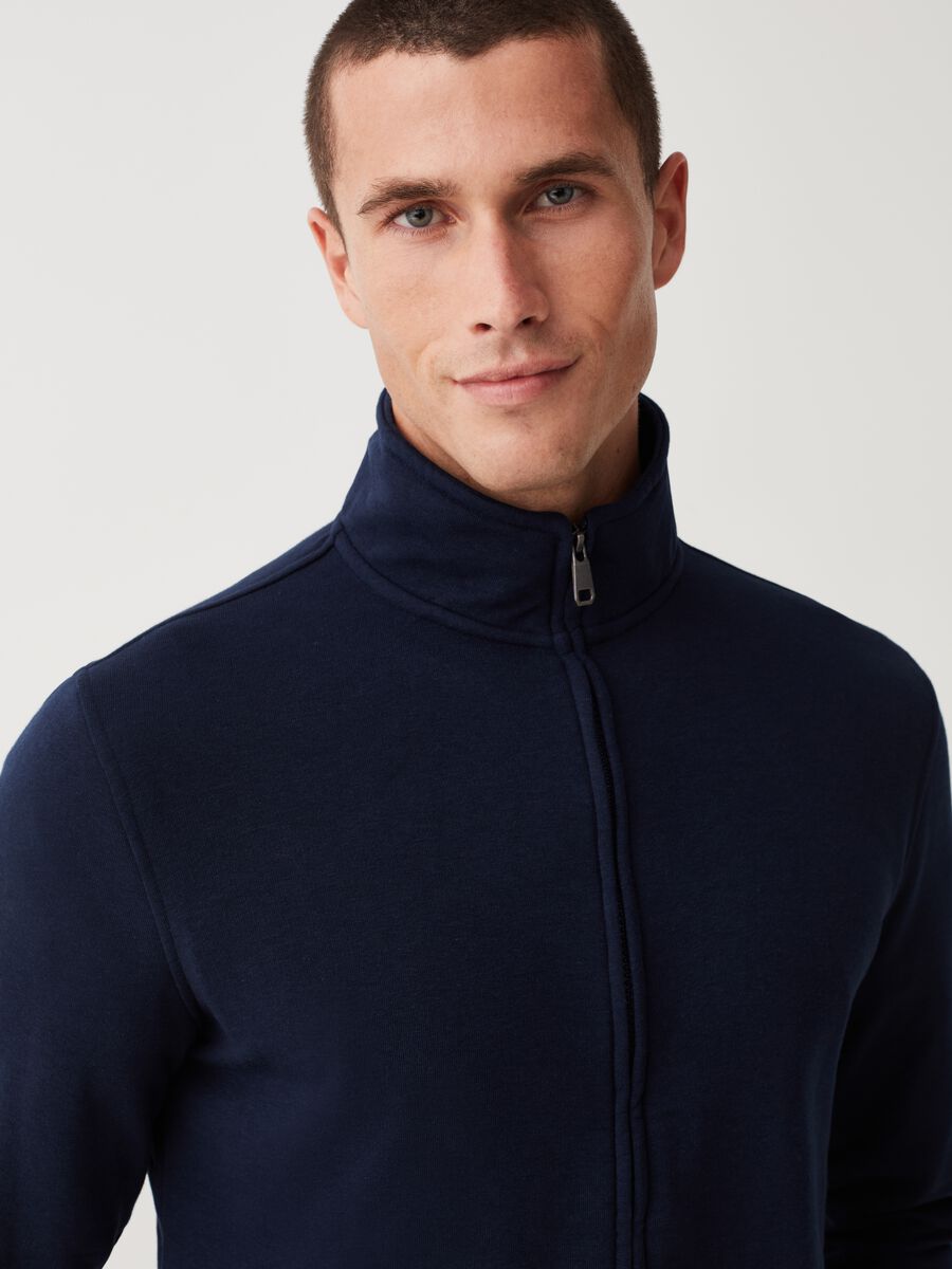 French terry full-zip with high neck_1
