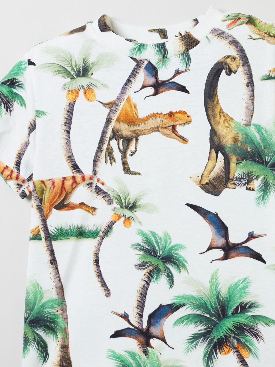 Cotton T-shirt with dinosaurs print_2