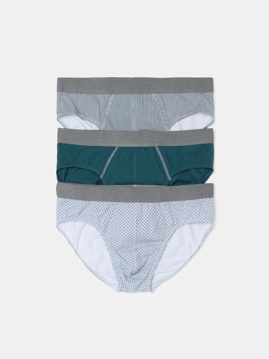 Three-pack briefs with external elastic and pattern_5