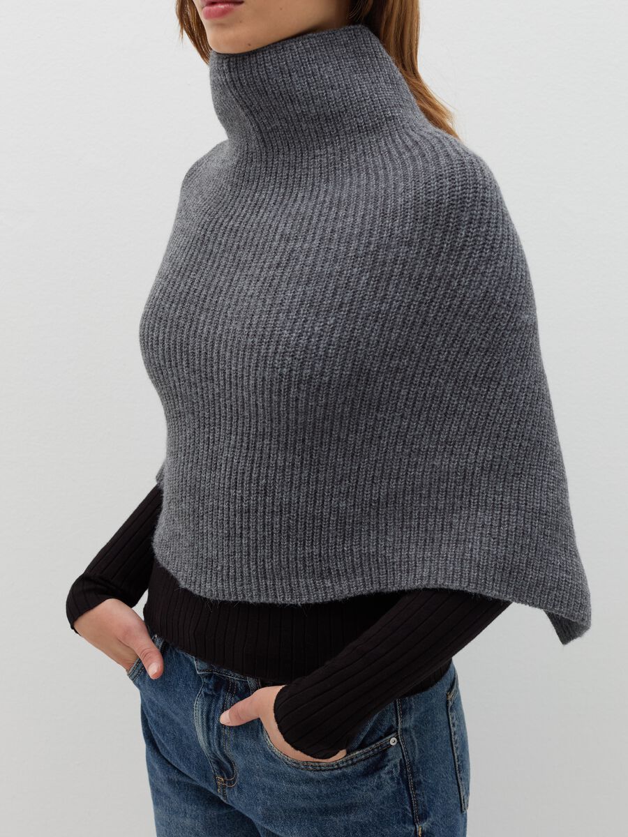 Ribbed knit neck warmer_0