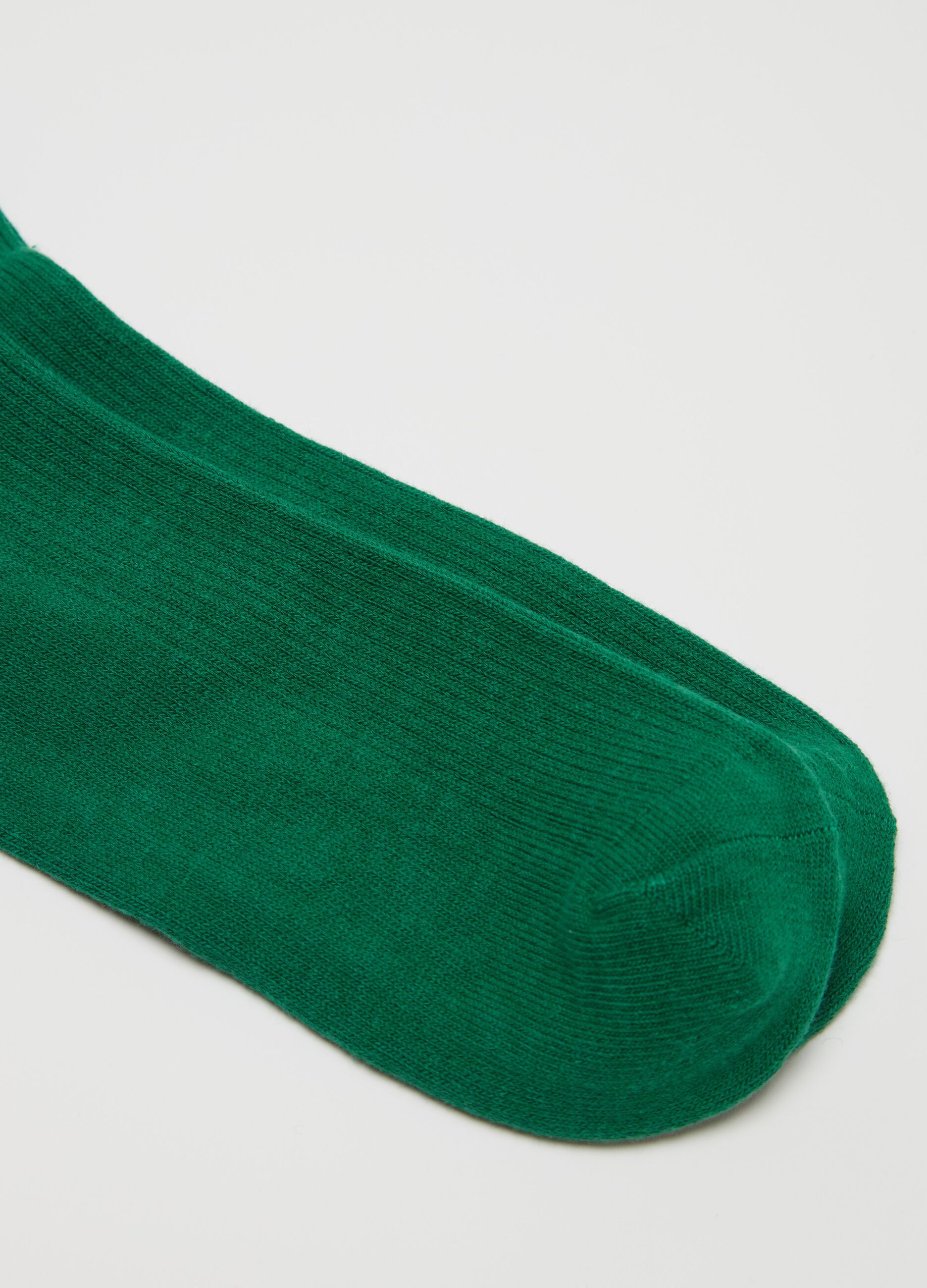 Stretch midi socks with ribbing