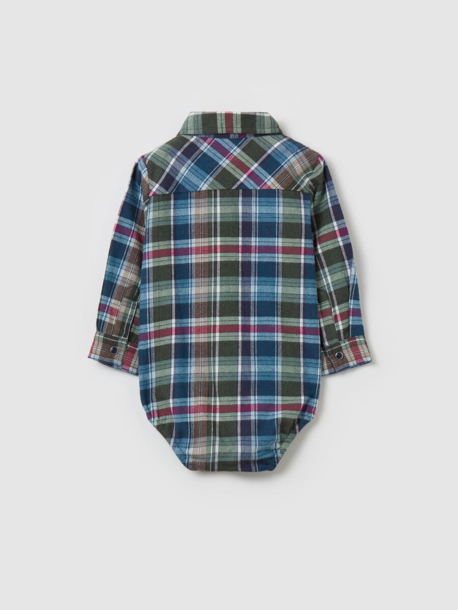 Check bodysuit shirt in flannel_1