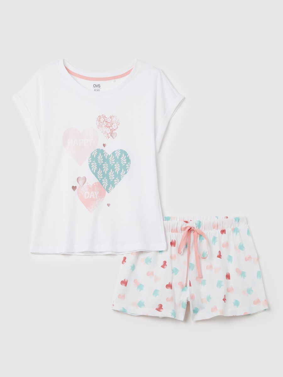 Short pyjamas with hearts print_0