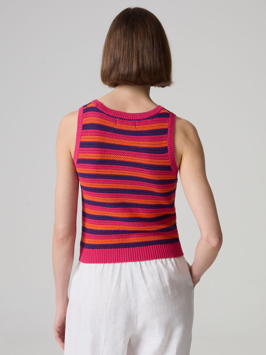 Camiseta de tirantes tricot de rayas multicolor_2