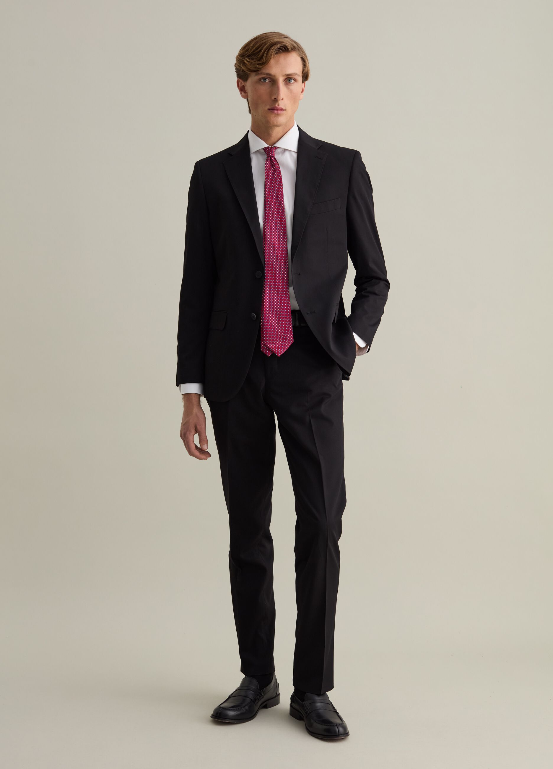 Slim-fit single-breasted blazer in stretch twill