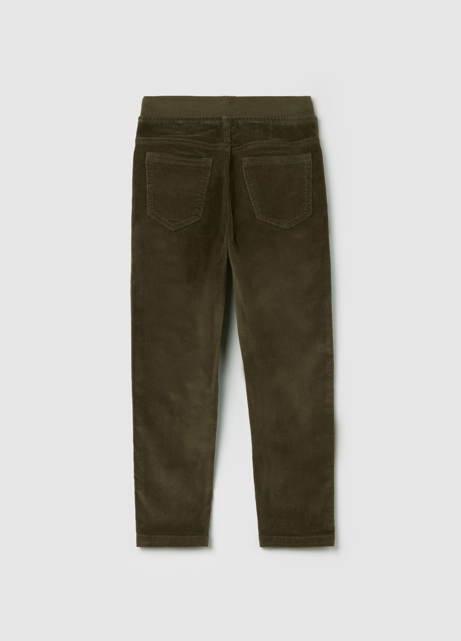 Corduroy joggers with drawstring