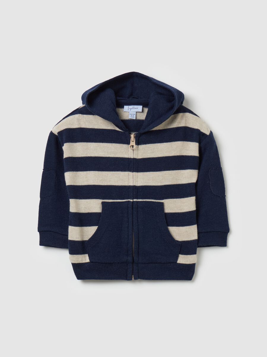 Striped full-zip cardigan with hood_0