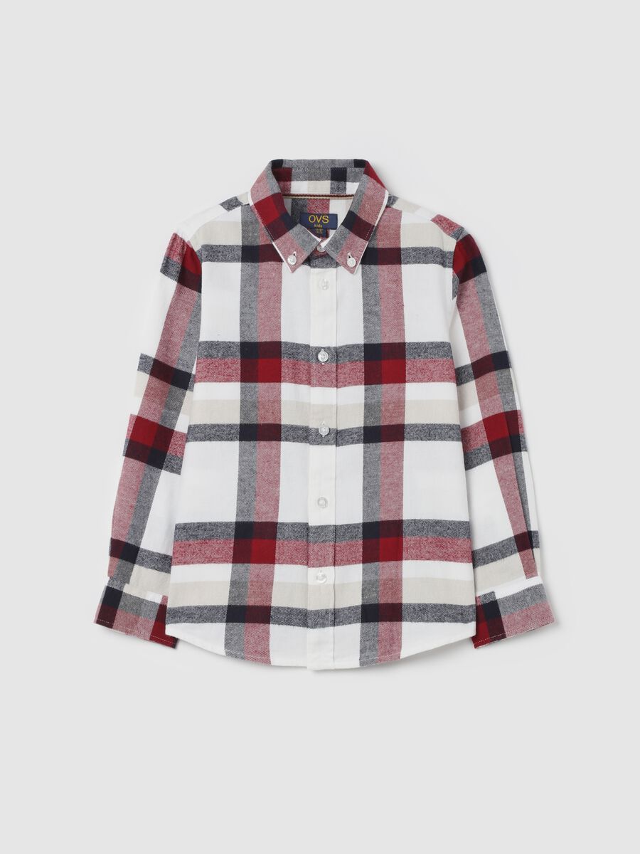 Shirt with check pattern in flannel_0