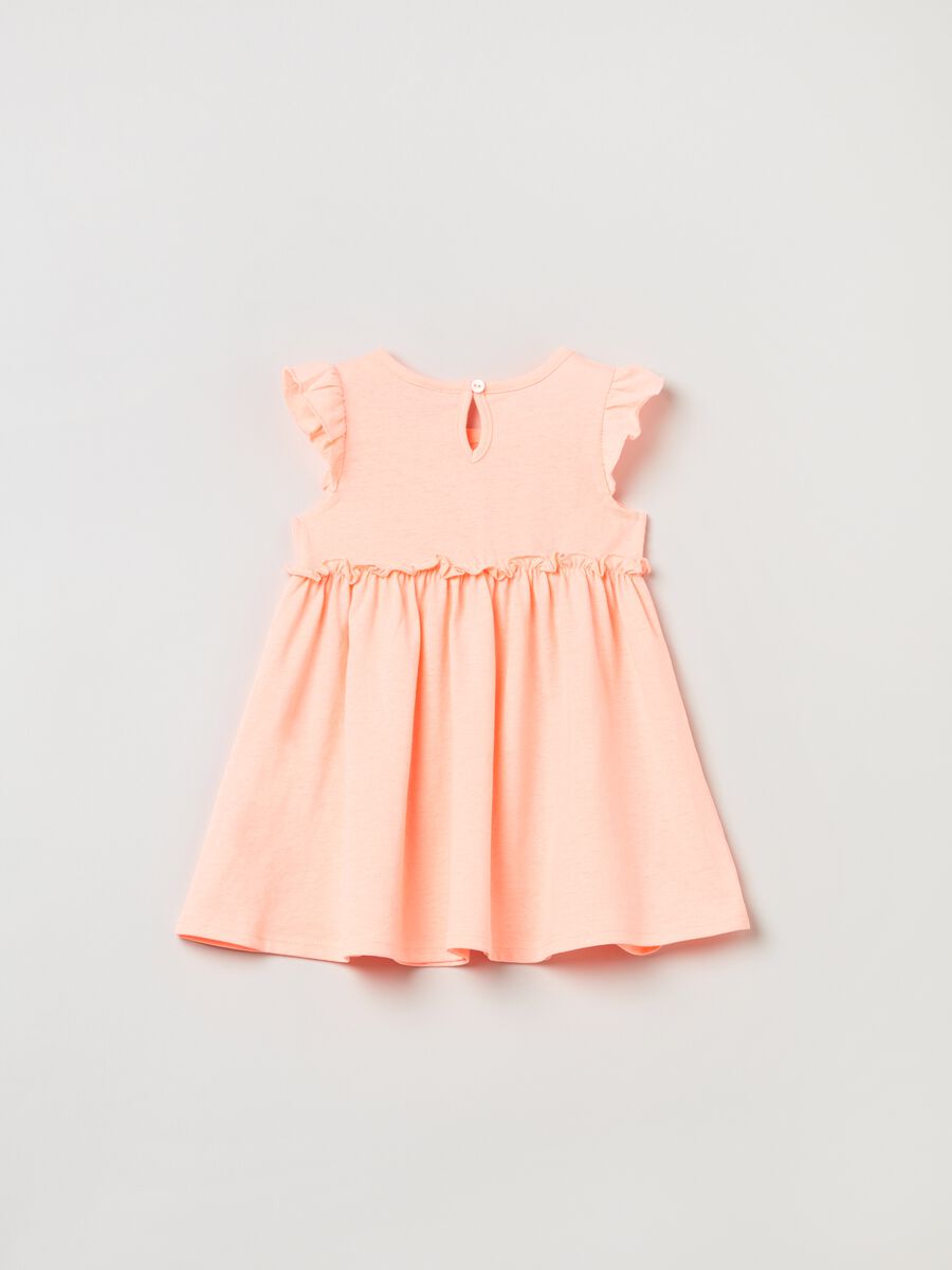 Slub cotton dress with frills_1