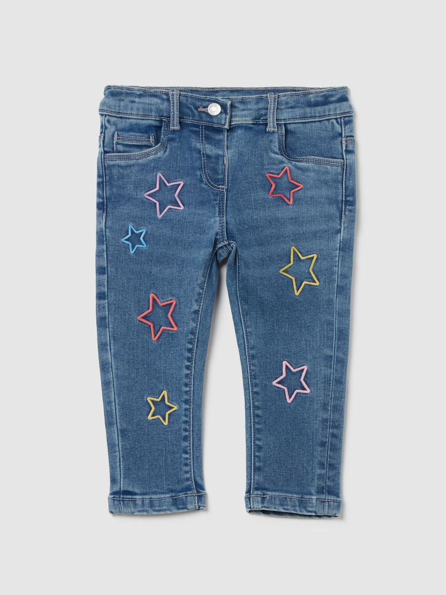 Jeans with multicoloured stars embroidery_0