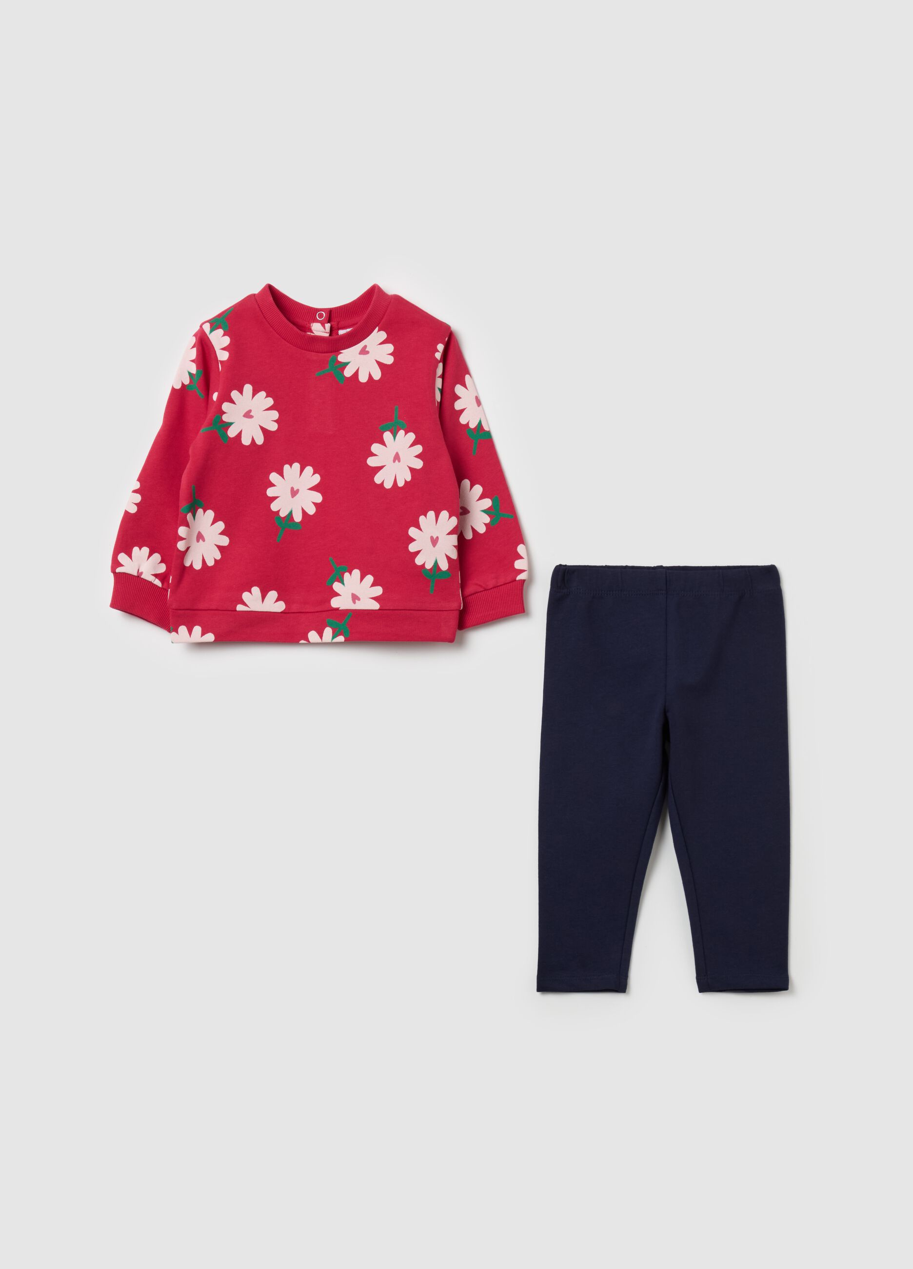 Jogging set with top with flowers print