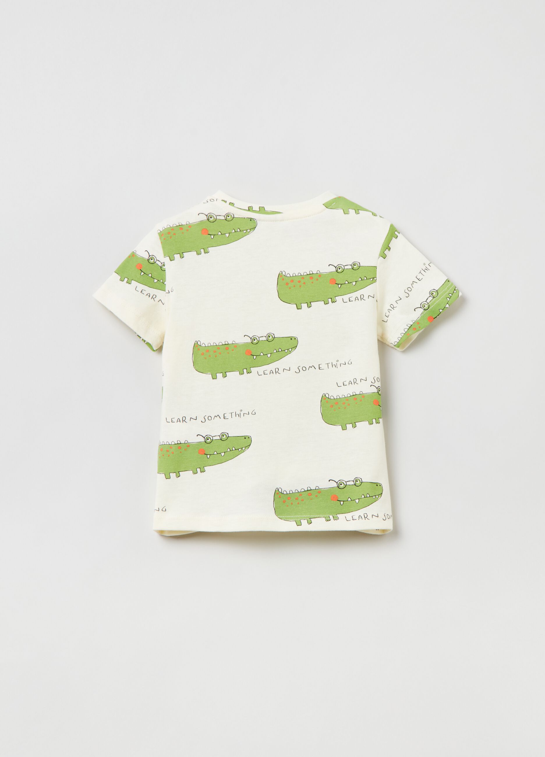 Cotton T-shirt with crocodile print