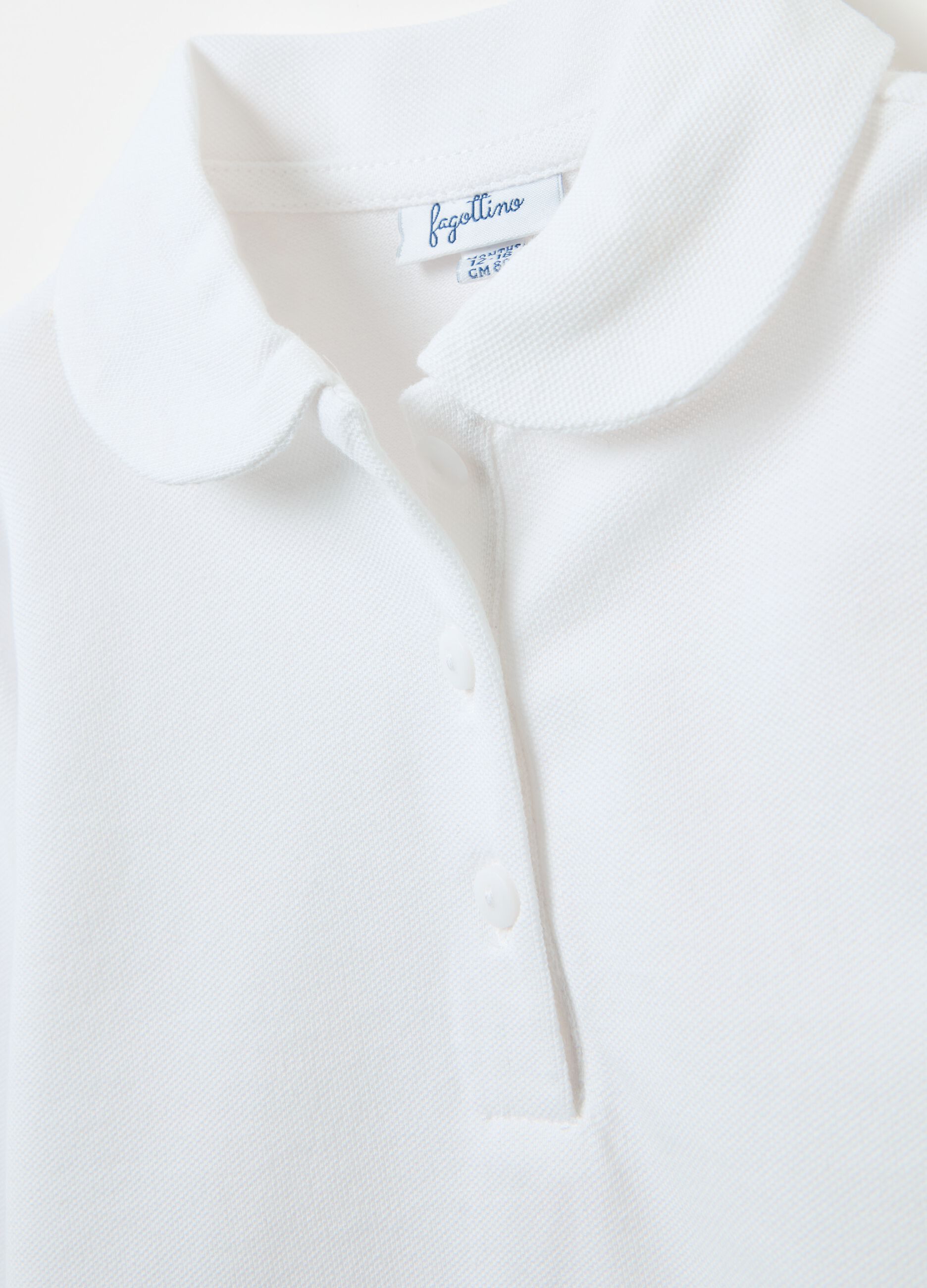 Long-sleeved polo shirt in organic cotton