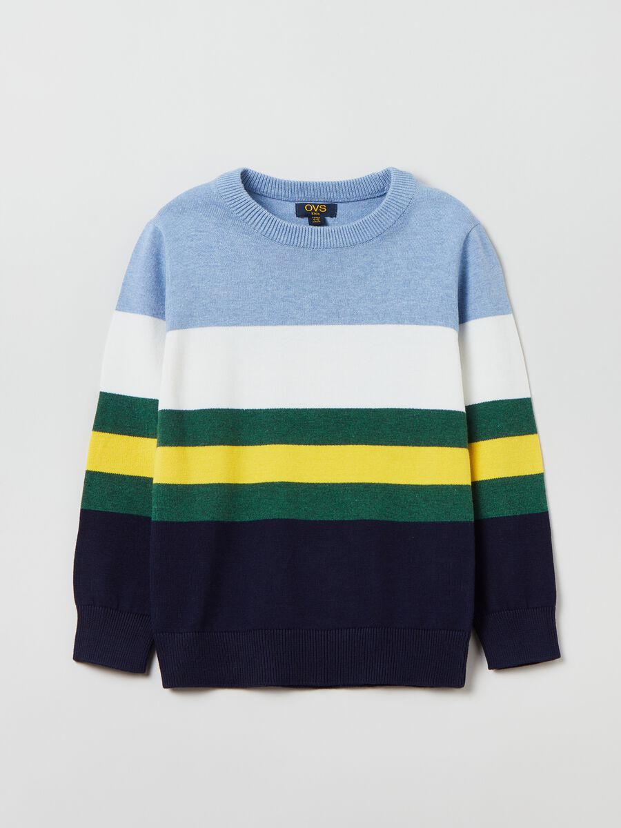 Striped knitted pullover_0
