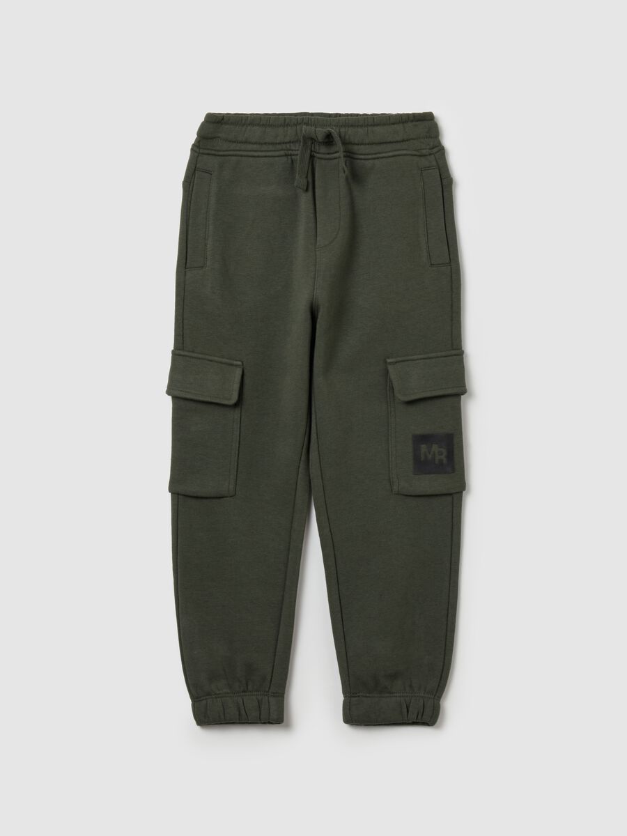 Cargo joggers in fleece with drawstring_0