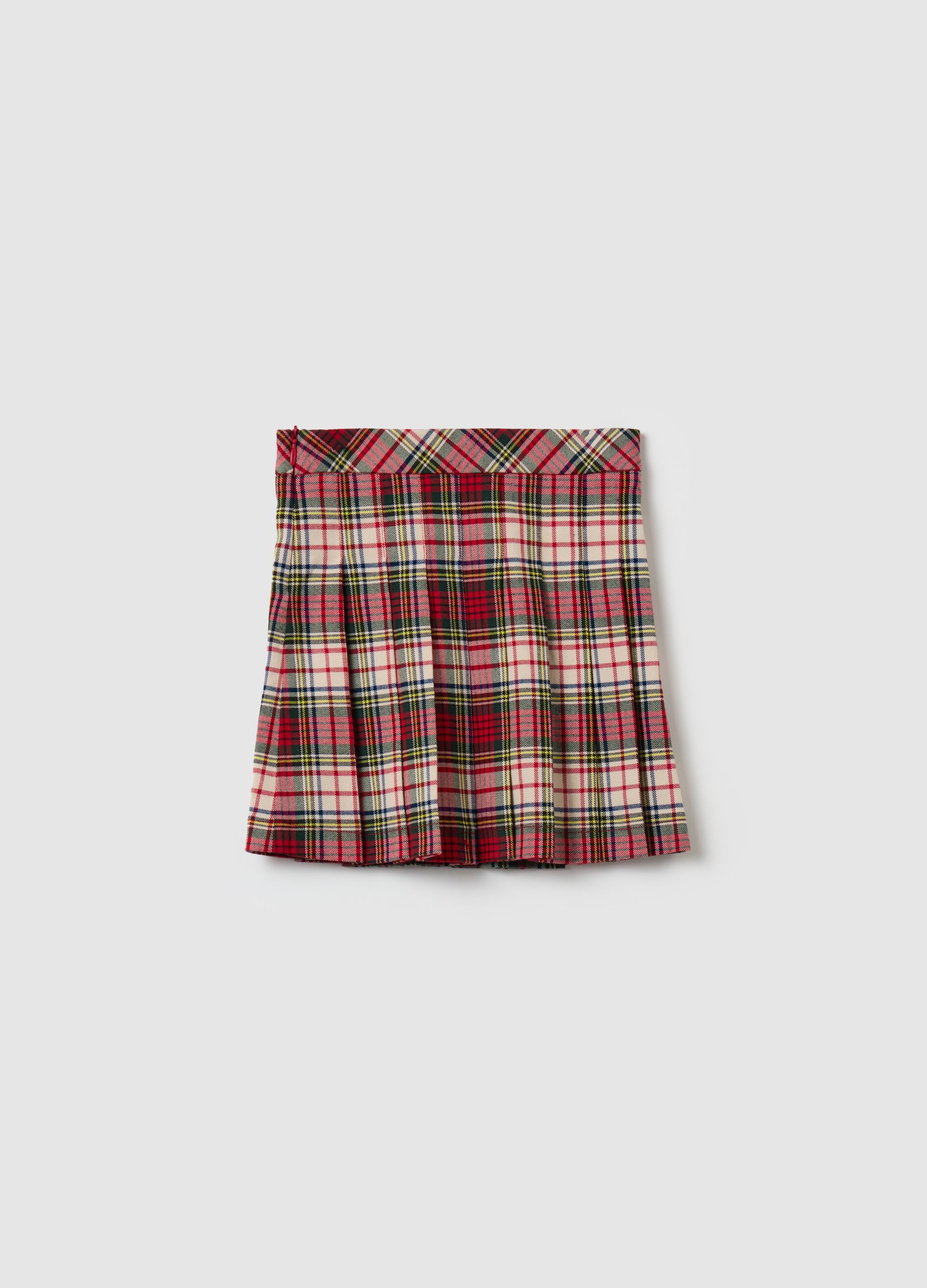 Pleated skirt with tartan pattern