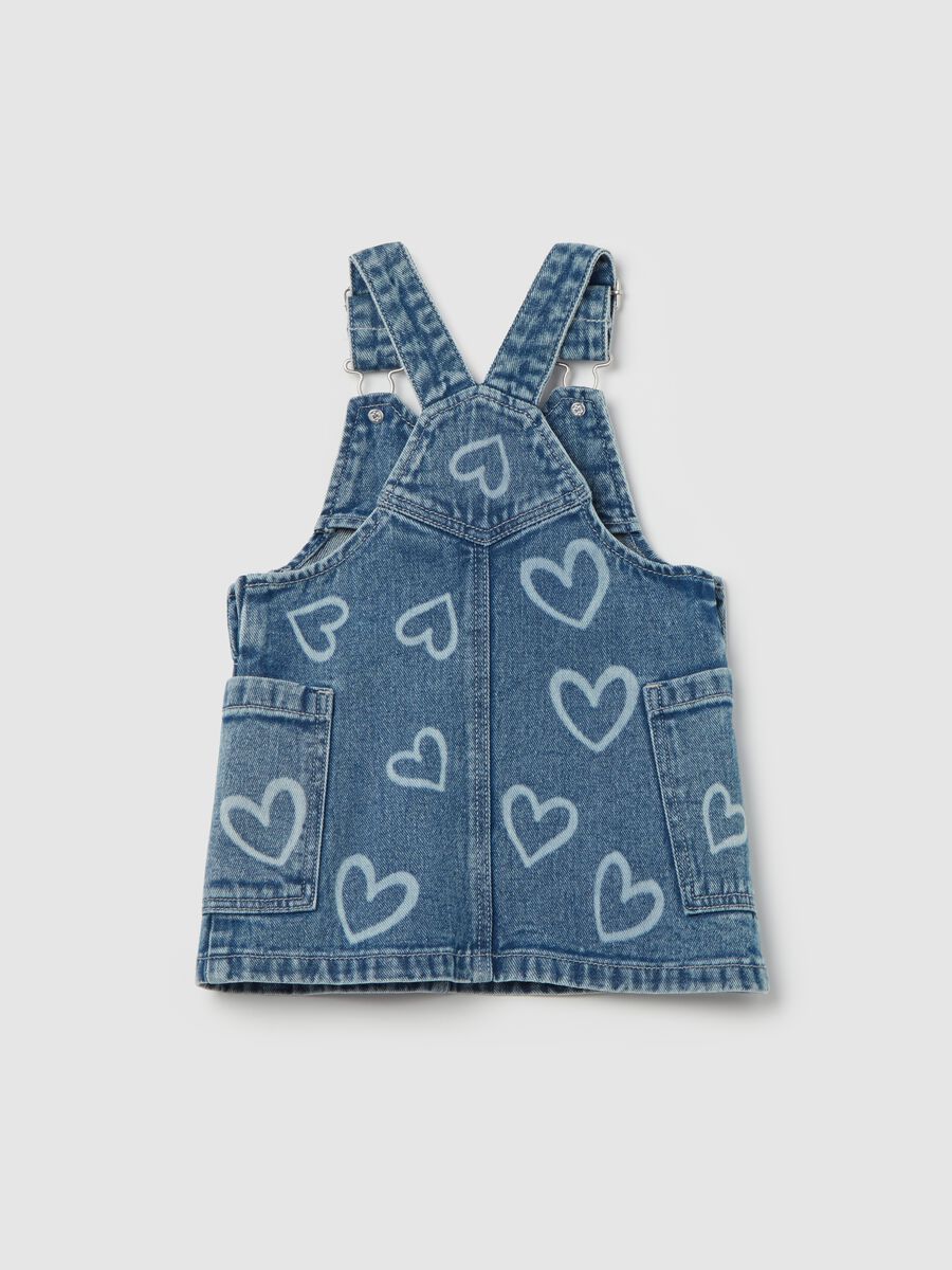 Denim pinafore with hearts print_1