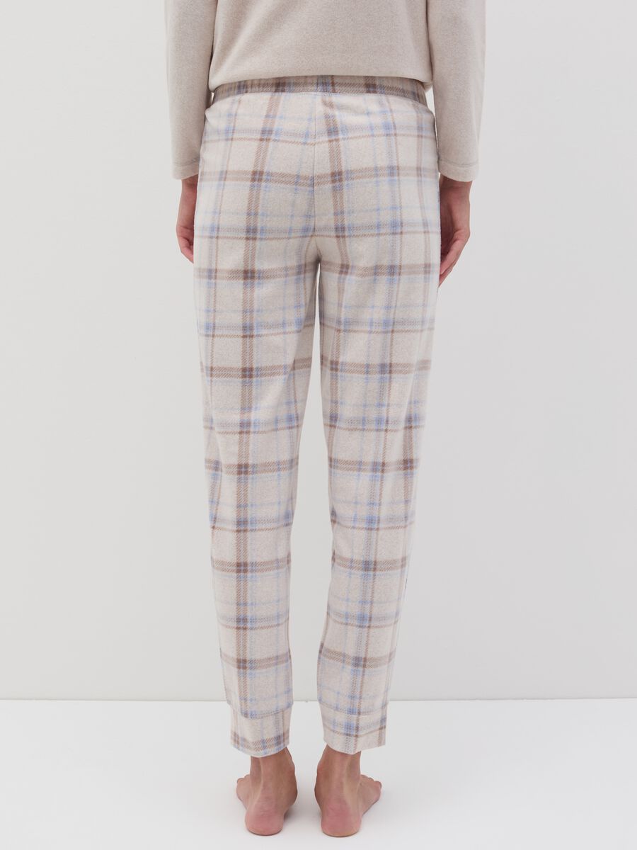 Fleece pyjama trousers with check pattern_3