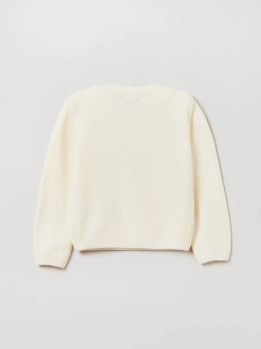 Chenille pullover with round neck_1